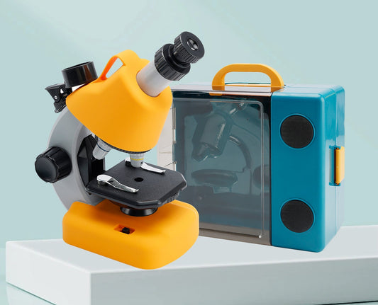 100X-1200X Handheld LED Microscope for Kids – Science Exploration Toy Kit (Yellow)