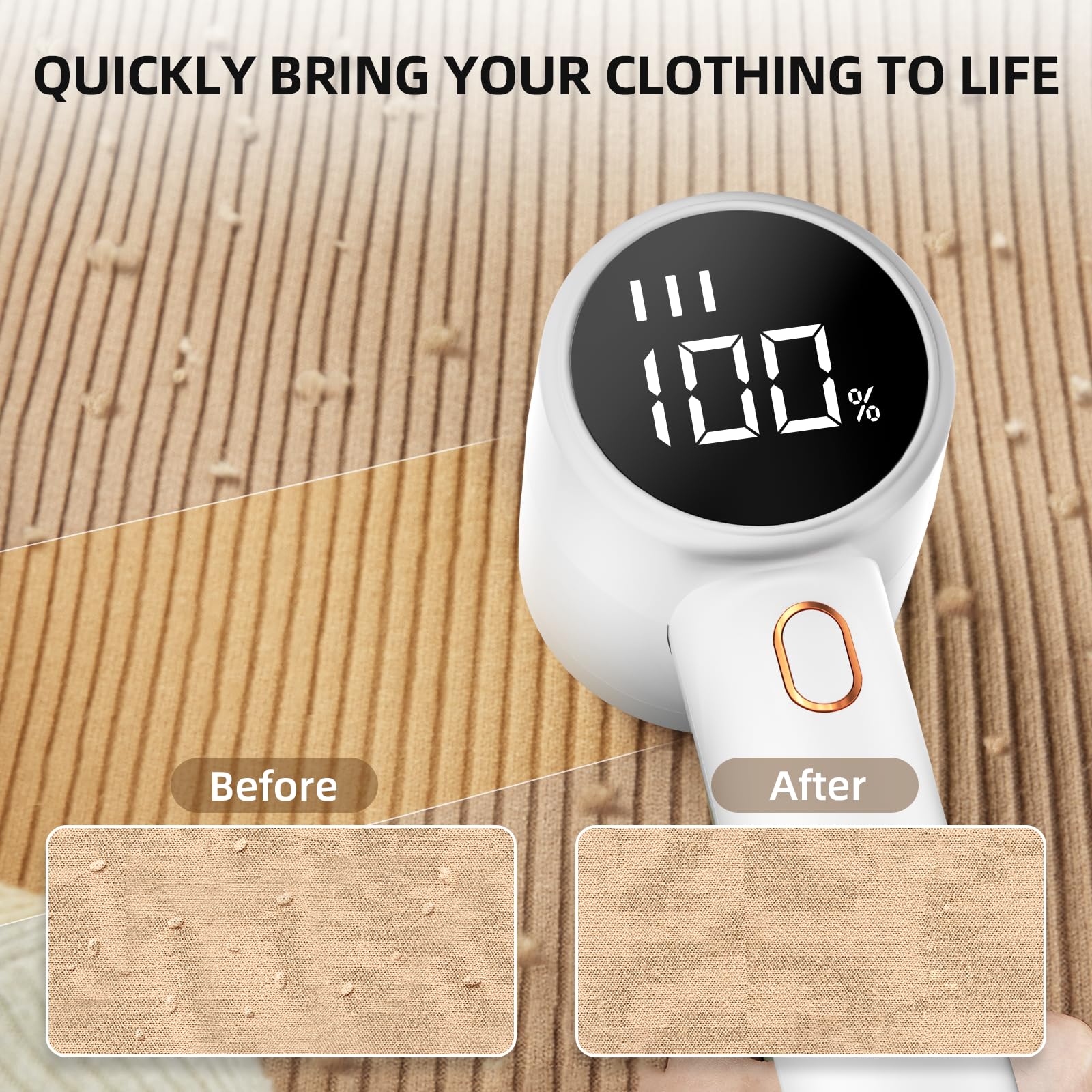 Rechargeable Fabric Shaver – 3-Speed Electric Lint Remover