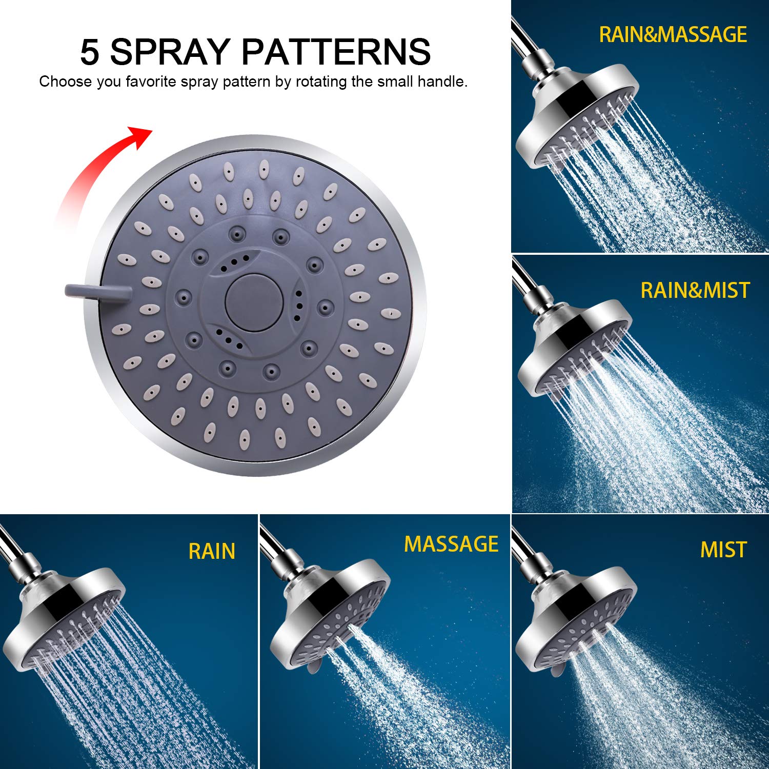Filtered Shower Head Combo – High Pressure Water Filter Shower