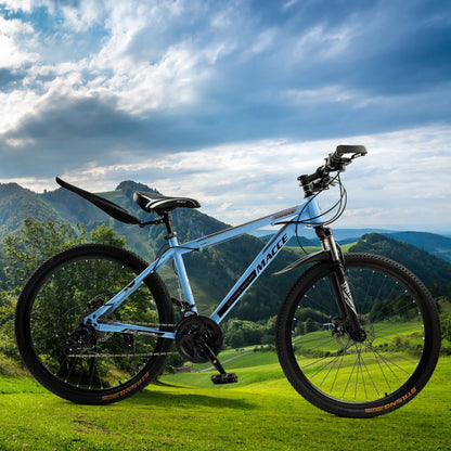 Blue Mountain Bike 26 Inch for Adult, 27-Speed Dual Suspension