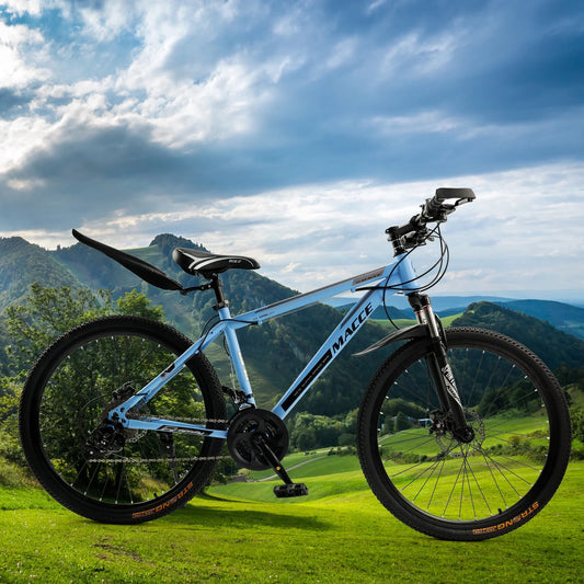 Blue Mountain Bike 26 Inch for Adult, 27-Speed Dual Suspension