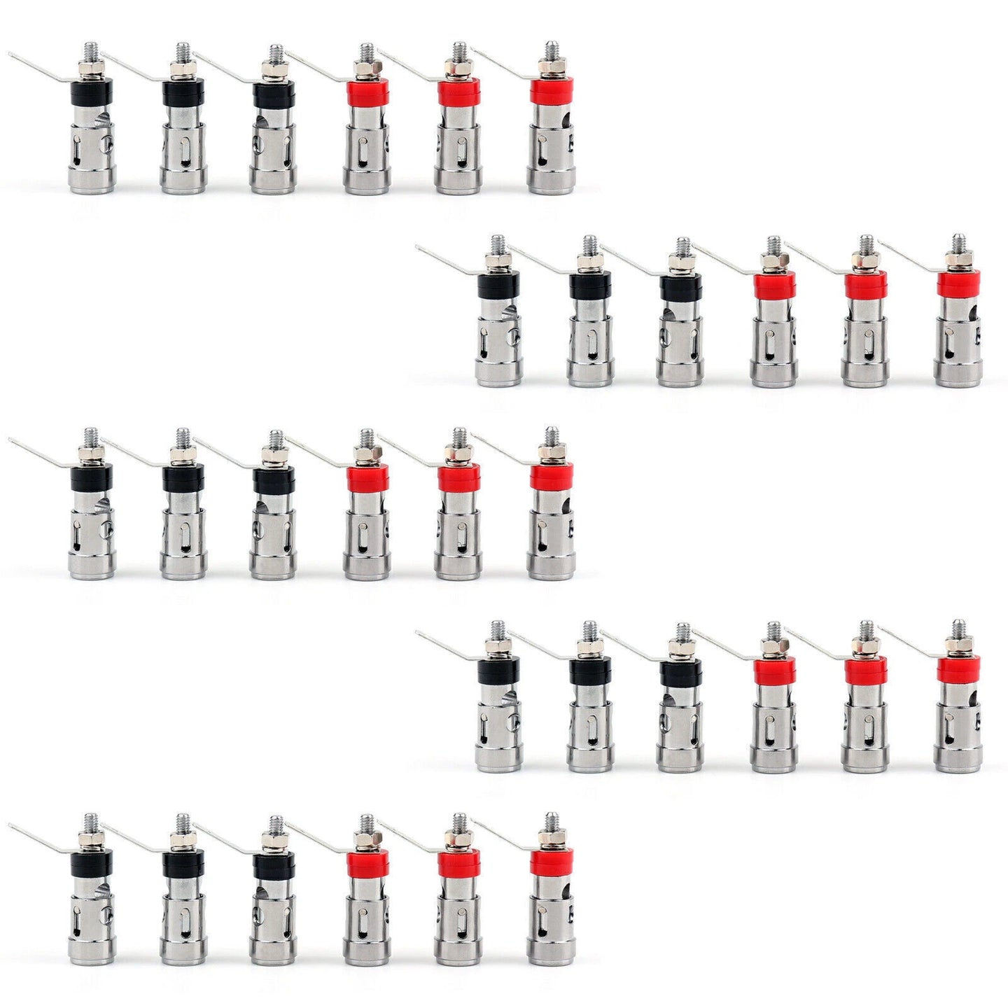 30Pcs Copper Binding Post Audio Amplifier Terminal With Spring Inside