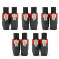 10 Pcs High Quality Speakon 4 Pin Male Plug Compatible Audio Cable Connector Red