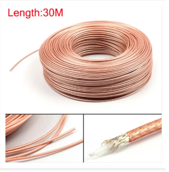 30m RG179 RF Coaxial Cable Connector 75ohm M17/94 RG-179 Coax Pigtail 98ft
