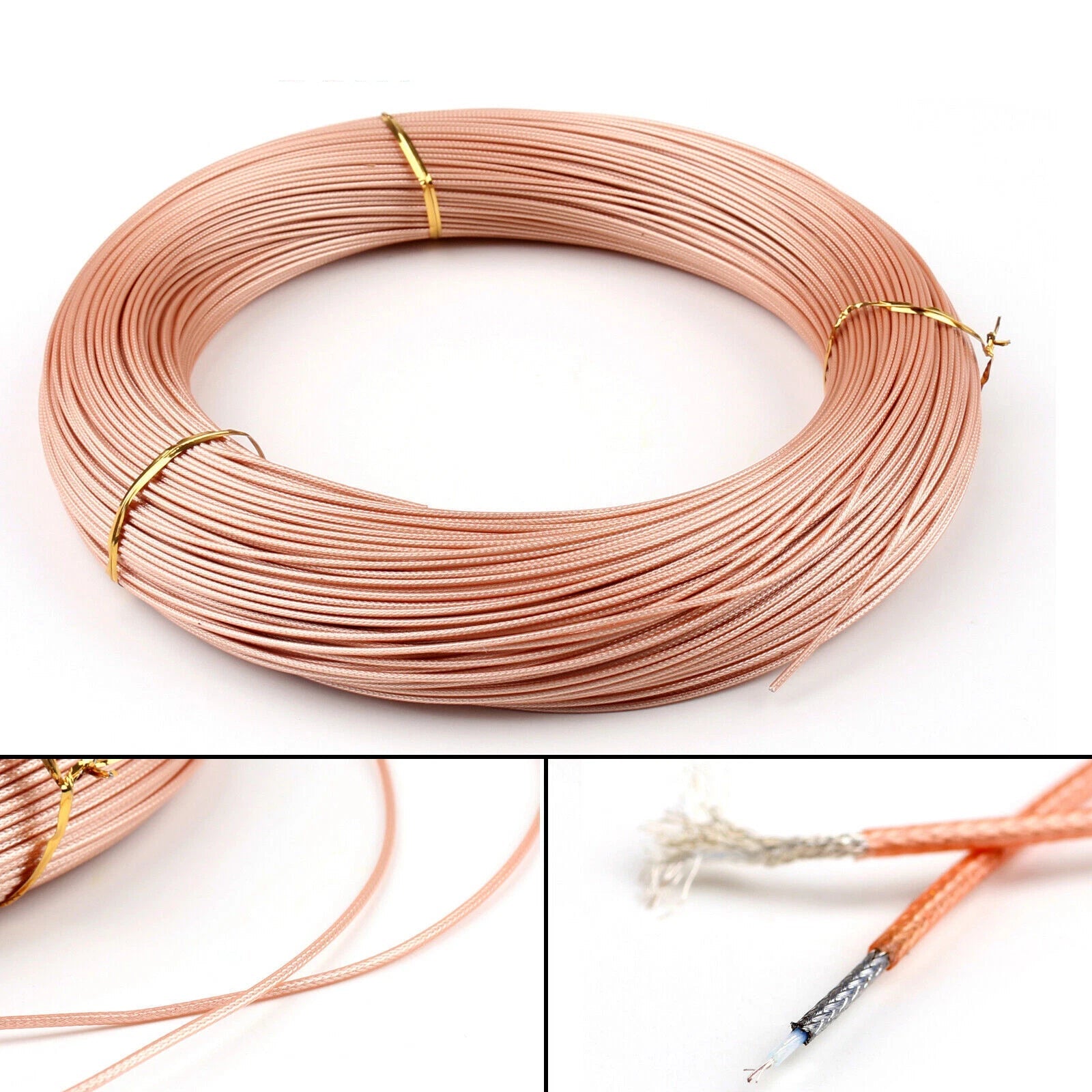 RG178 RF Coaxial Cable Connector 50ohm M17/93-RG178 Coax Pigtail 30m (98ft)