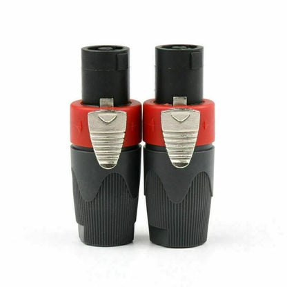 10 Pcs High Quality Speakon 4 Pin Male Plug Compatible Audio Cable Connector Red