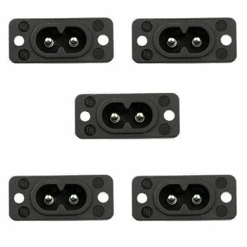 5x IEC320 C7 2 Pin FeMale Power Socket With Switch 2.5A 250V For Boat AC-20A UE