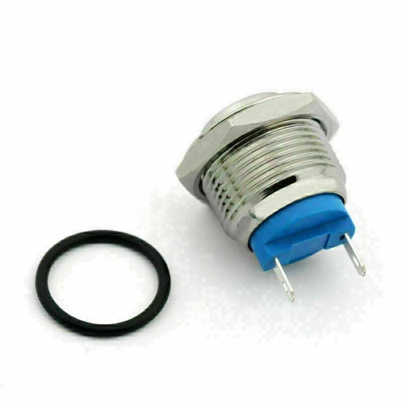 4PCS 16mm 2 Pin Normally Closed Momentary NC Metal Push Button Switch 36V/2A