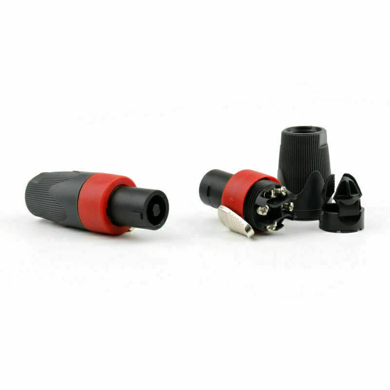 10 Pcs High Quality Speakon 4 Pin Male Plug Compatible Audio Cable Connector Red