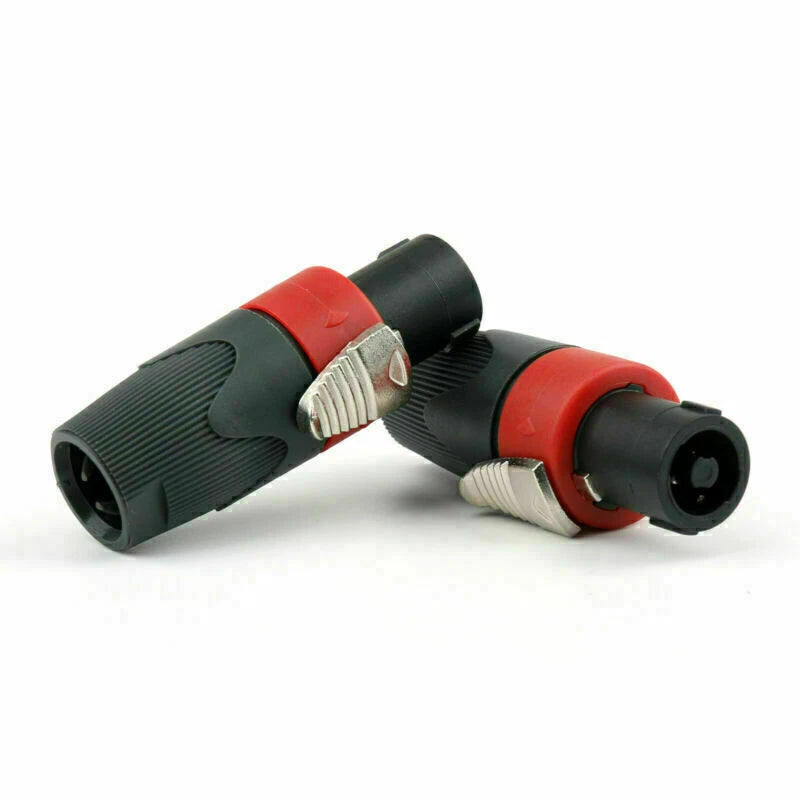 10 Pcs High Quality Speakon 4 Pin Male Plug Compatible Audio Cable Connector Red