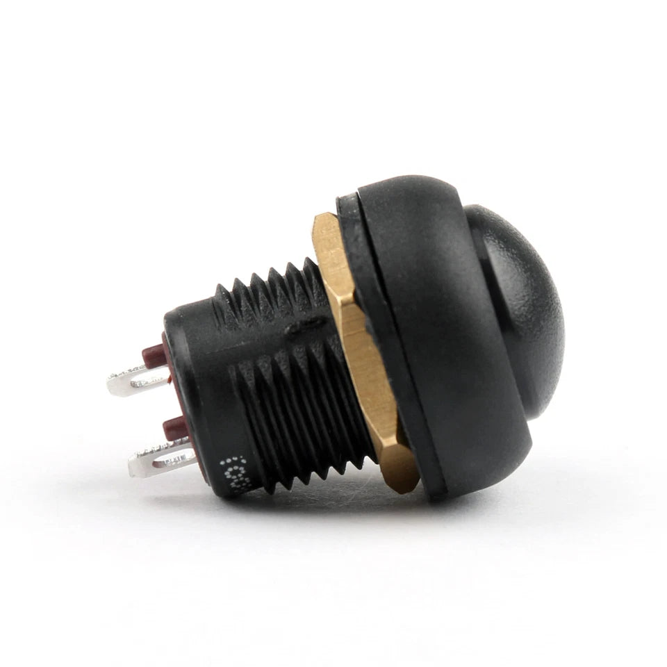 Waterproof 12mm Push Button Switch ON/OFF Self-Locking Industrial Grade Black 4PCS