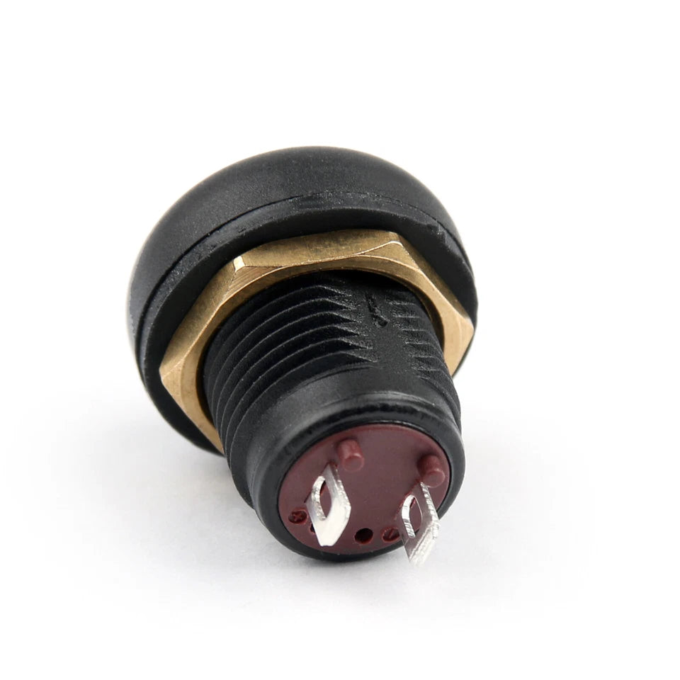 Waterproof 12mm Push Button Switch ON/OFF Self-Locking Industrial Grade Black 4PCS