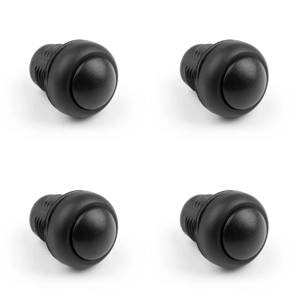 Waterproof 12mm Push Button Switch ON/OFF Self-Locking Industrial Grade Black 4PCS