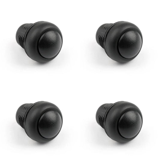 Waterproof 12mm Push Button Switch ON/OFF Self-Locking Industrial Grade Black 4PCS