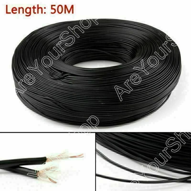 50m RG174 RF Coaxial Cable Connector 50ohm M17/119-RG174 Coax Pigtail 164ft UE